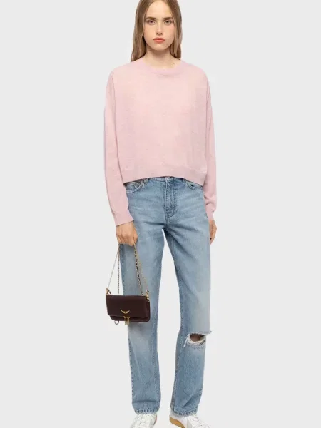 Кожаный клатч Zadig&voltaire фиолетовый