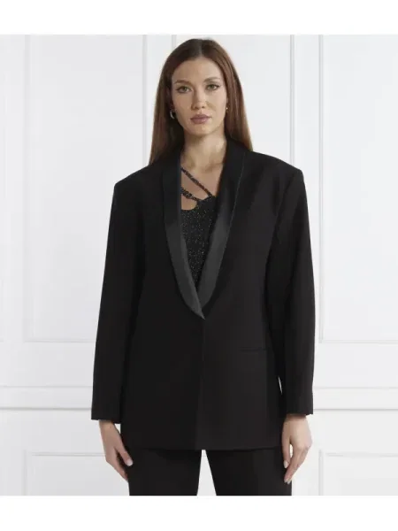 HUGO Sacou Amusar | Oversize fit negru