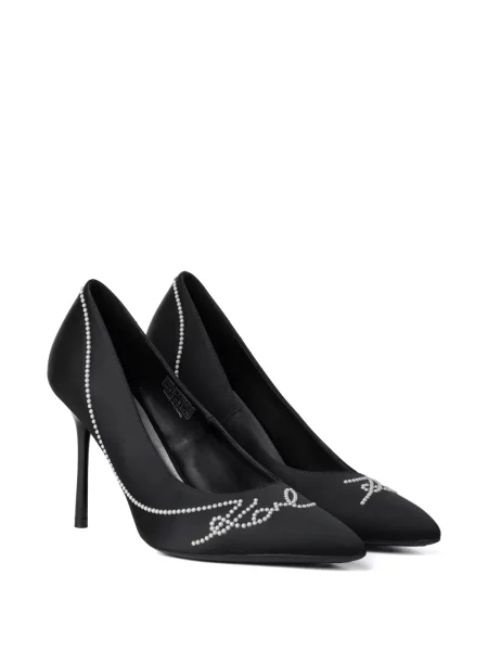 Pantofi cu toc Karl Lagerfeld cu perle negru