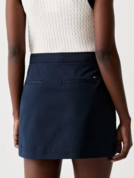 Tommy Hilfiger spódnica z bawełną granatowa