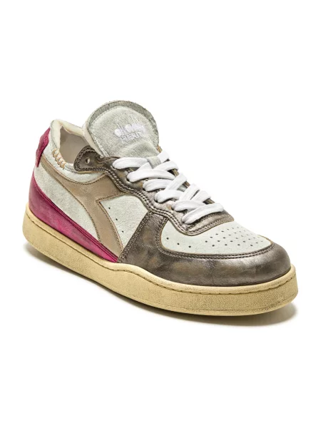 Sneakersy Diadora skórzane z przetarciami różowe