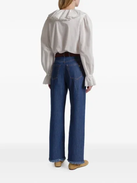 Blugi Alberta Ferretti cu franjuri albastru
