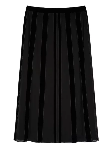 Fustă midi Ports 1961 de catifea negru
