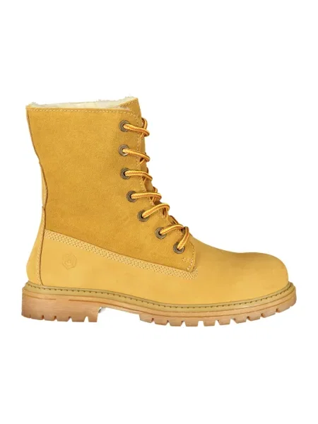 Buty do kostki Lumberjack skórzane żółte