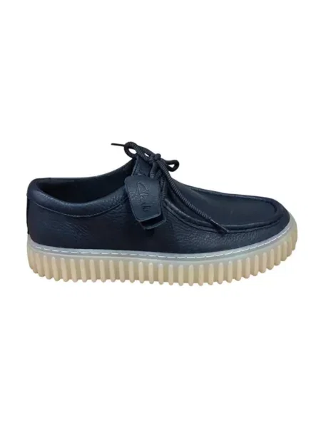 Półbuty Clarks skórzane niebieskie