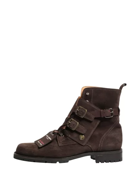 Cizme scurte Dolce & Gabbana din piele de căprioară maro