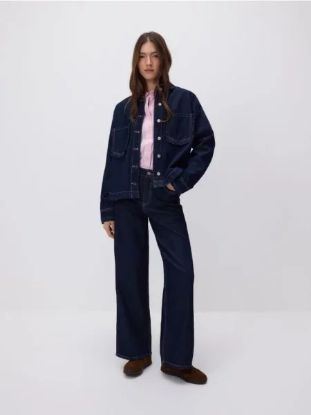 Reserved Джинси широкого крою темно-синій сині