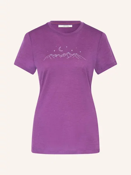 Trekingové tričko icebreaker Merino Tech Lite SS Tee Sparkling Stars passion bílé