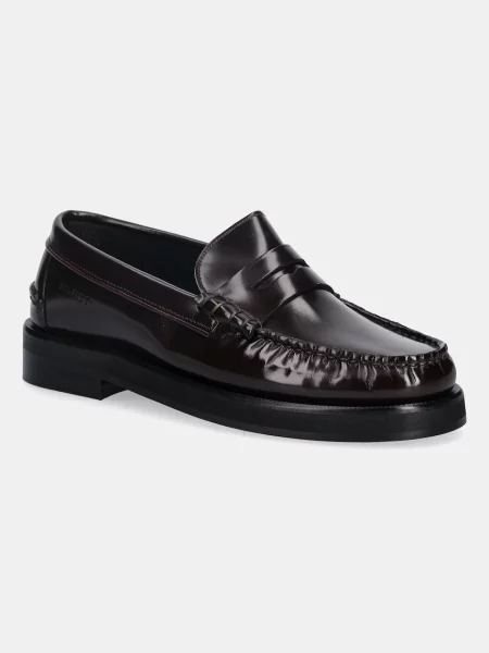 Кожени мокасини Tommy Hilfiger CLASSIC HIGH HILFIGER ABRA LOAF винено червено