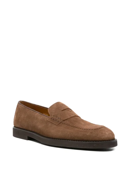 Pantofi loafer Doucal's din piele de căprioară maro