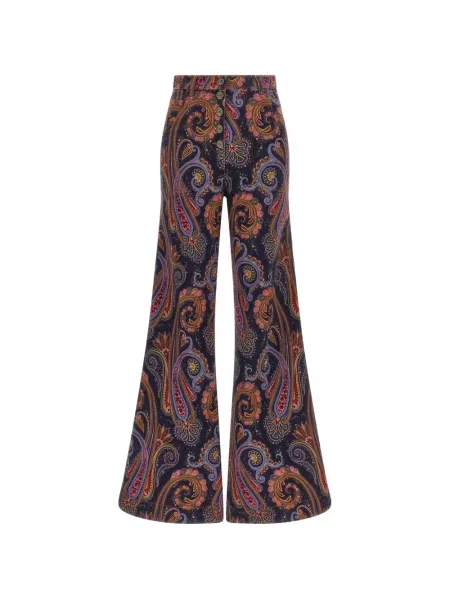 Blugi evazați Etro cu imagine cu model paisley evazate albastru