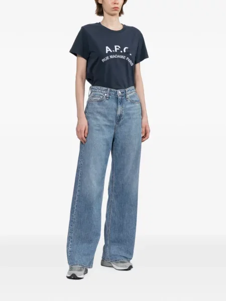 Tricou A.p.c. cu broderie albastru