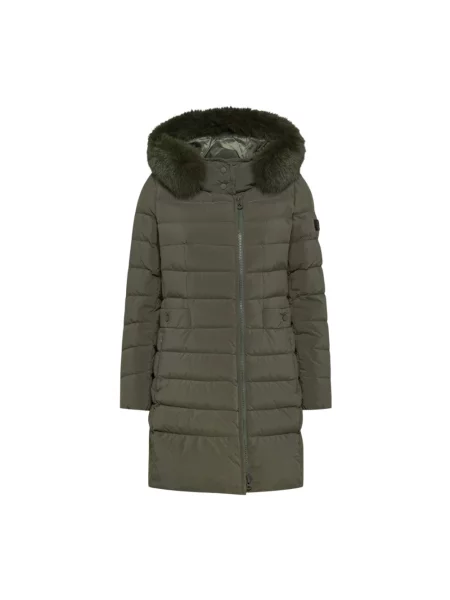 Parka Peuterey z futerkiem zielona