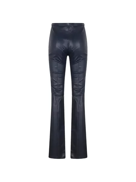 Pantaloni Stouls din piele evazate albastru