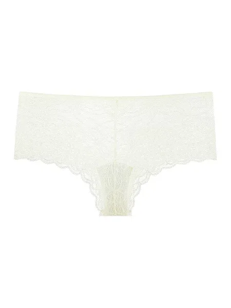 Кружевные трусики бразилиана бежеві