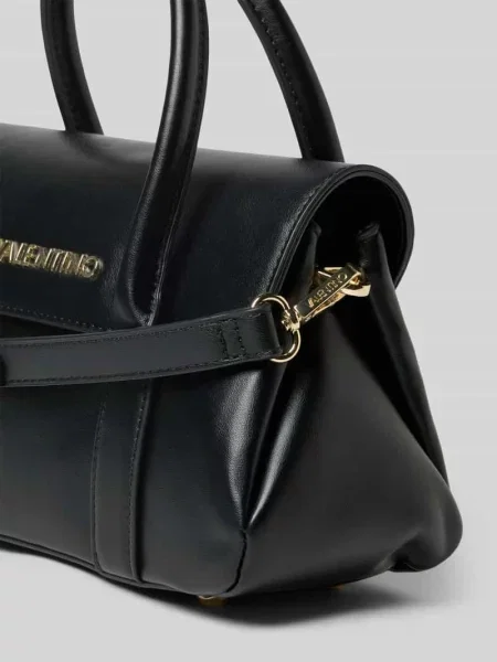Lniana torebka Valentino Bags czarna