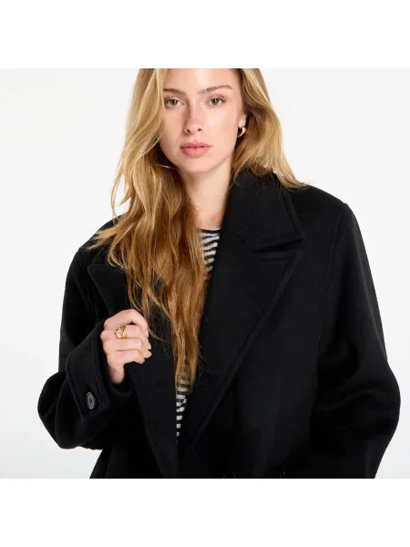 Παλτό AllSaints Mabel Double Breasted Oversized Coat Black 12 μαύρο