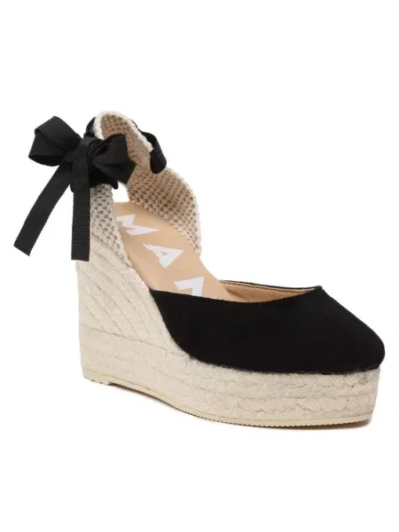 Manebi Espadrile Wedge Espadrilles K WV crna
