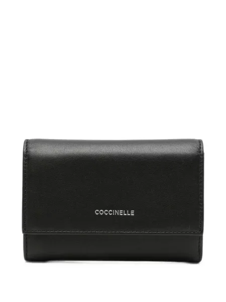 Portofel Coccinelle din piele cu imagine negru
