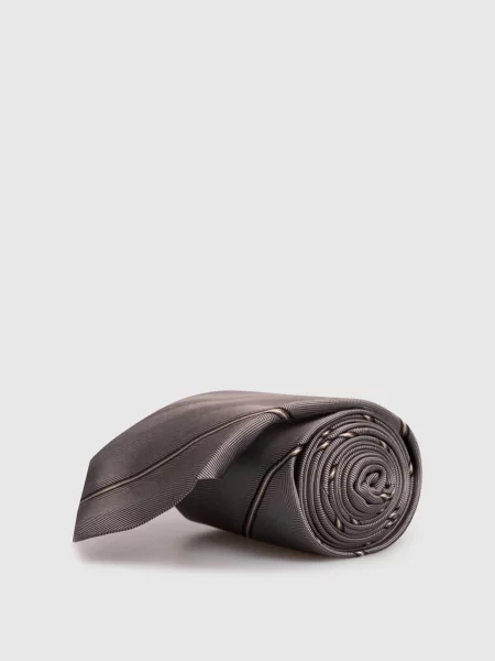 Шелковый галстук Brunello Cucinelli в полоску серый