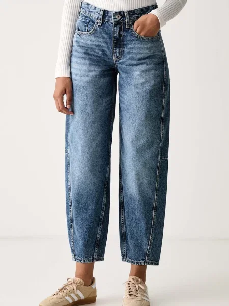 Karl Lagerfeld Jeans blugi barrel pentru femei albastru
