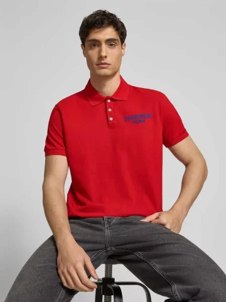 Koszulka polo o kroju regular fit z bawełny Dsquared2 czerwona