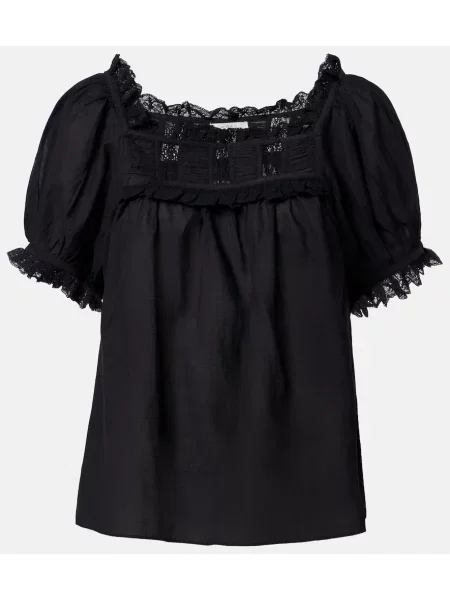 Top Dôen din dantelă negru