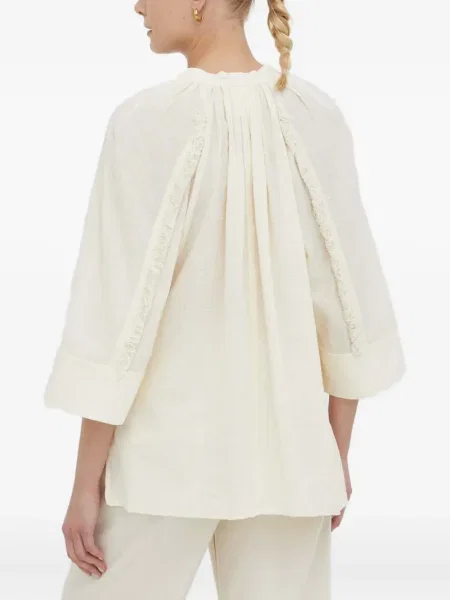 Bluza Day Birger Et Mikkelsen na rese s V-izrezom bijela