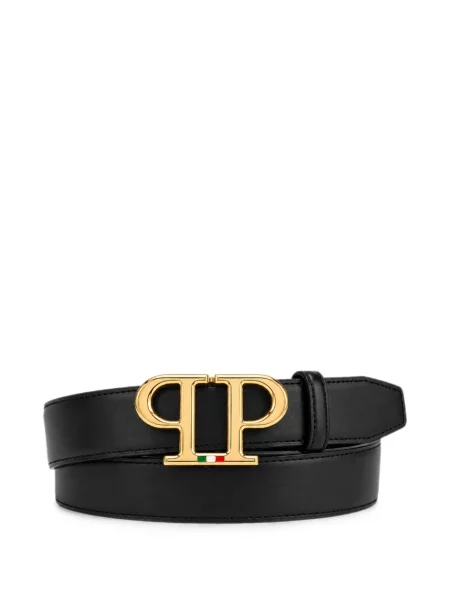 Cu centură curea Philipp Plein din piele negru