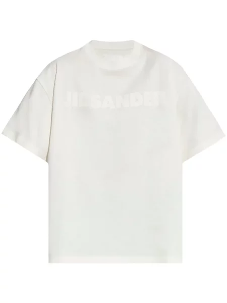 Tricou Jil Sander cu imagine alb