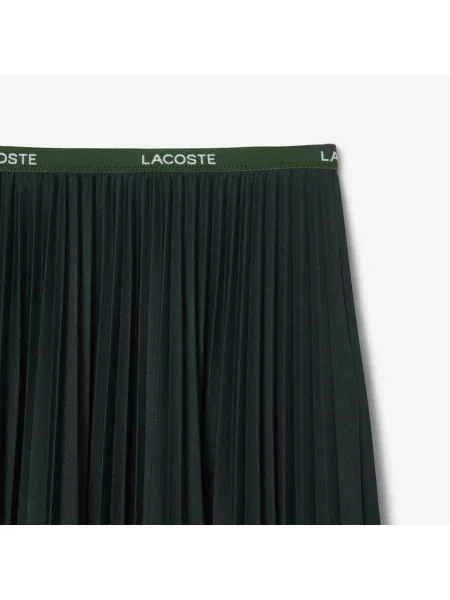 Lacoste Długa Plisowana Spódnica Z Gumką W Pasie zielona