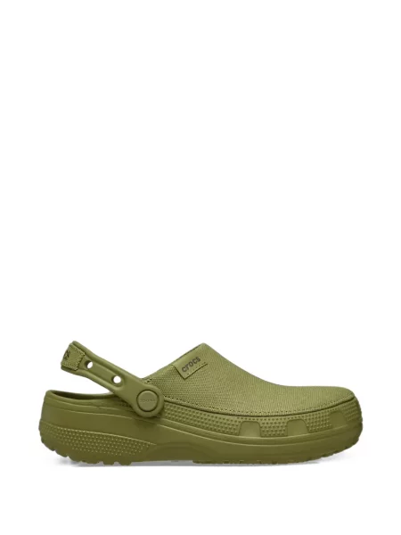 Saboți Crocs slingback din canvas verde