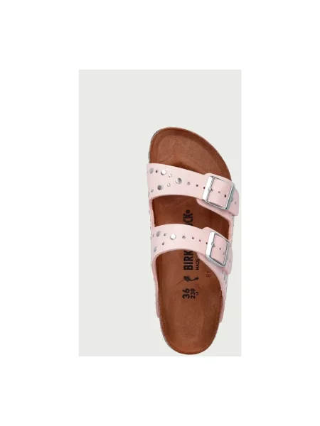 Birkenstock Klapki Arizona Rivets S złoto różowe
