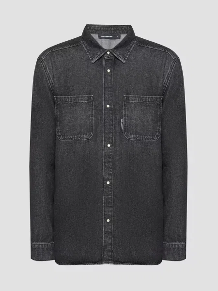 Повседневная рубашка Karl Lagerfeld серая