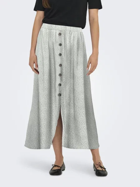 Спідниця міді Only NOVA LIFE VIS BUTTON SKIRT світло-зелений зелена