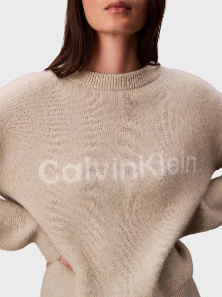 Шерстяной свитер Calvin Klein бежевый