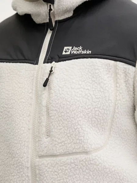 Однотонный свитер Jack Wolfskin с капюшоном бежевый