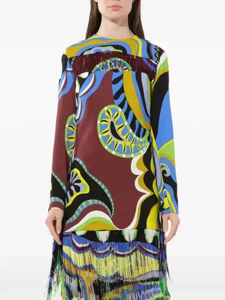 Rochie Pucci cu imagine cu imprimeu abstract maro
