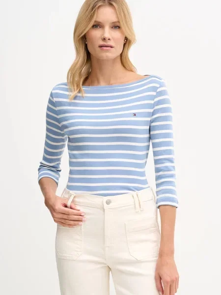 Блуза с дълги ръкави Tommy Hilfiger синьо