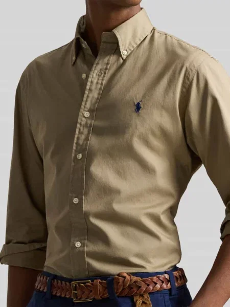 Koszula casualowa o kroju regular fit z czystej bawełny Polo Ralph Lauren oliwkowa