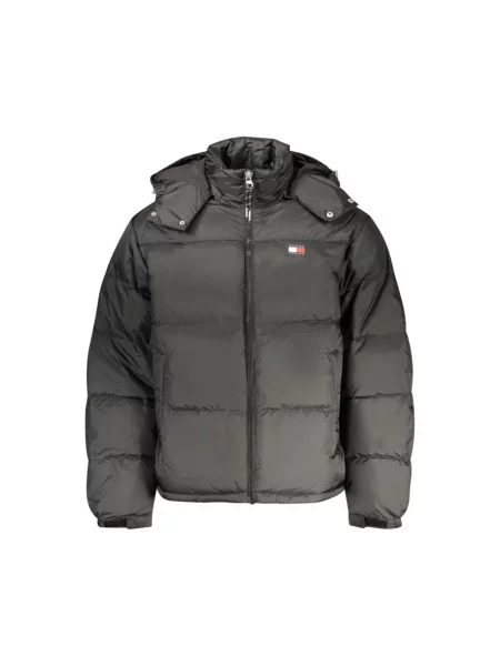 Kurtka jeansowa Tommy Jeans z kapturem z długim rękawem czarna