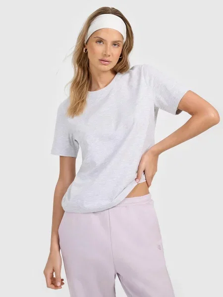 T-shirt regular gładki 4F szara