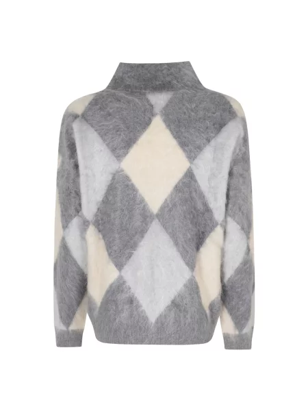 Sweter Seventy z nadrukiem szary