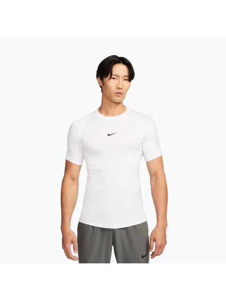 Tricou de antrenament pentru bărbați Nike Pro Dri-Fit Tight Fitness white/black alb