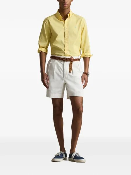 Prugasta lanena šilterica Polo Ralph Lauren bijela