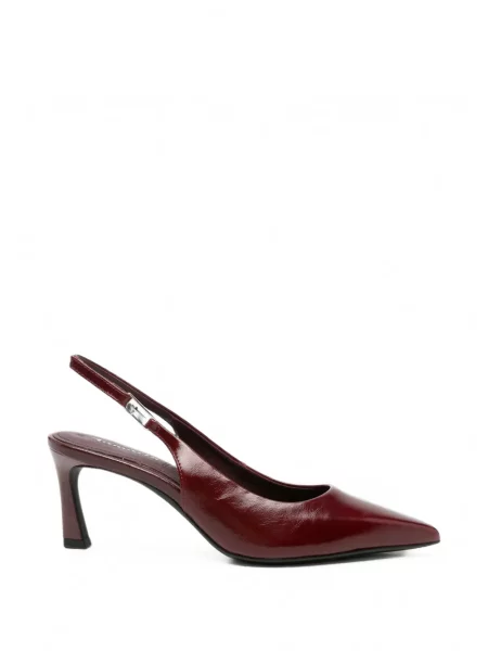 Pantofi cu toc Tamaris din piele slingback roșu