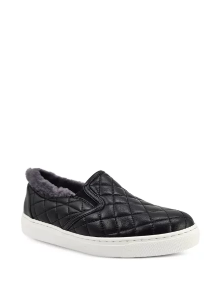 Καπιτονέ sneakers Madison.maison από δέρμα προβάτου μαύρο