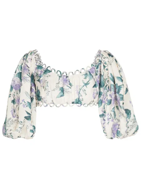 Cropp top Zimmermann de in cu model floral albastru