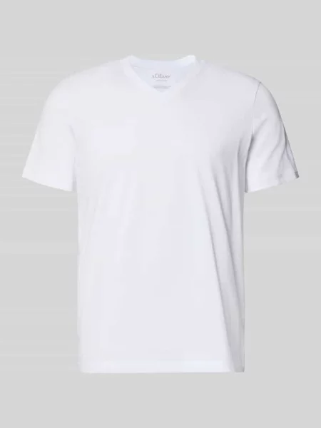 T-shirt o kroju regular fit z czystej bawełny S.oliver Red Label biała