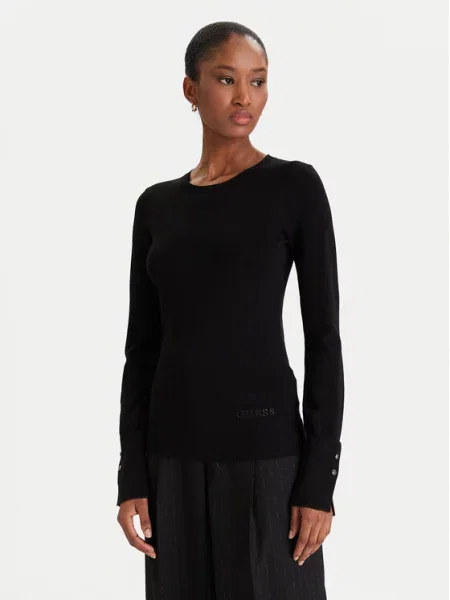 Lniane jeansy Guess czarne